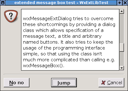 wxMessageExtDialog in text-mode (wxGTK port, using GTK 2).