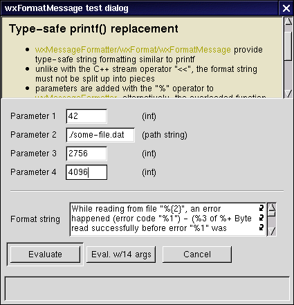 wxFormatMessage with the format string and parameters...
